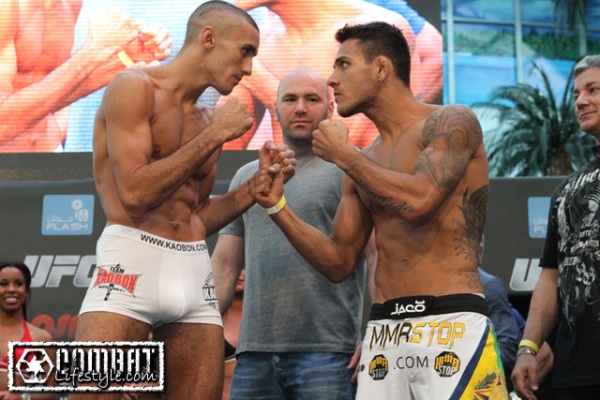 Etim vs Dos Anjos UFC 112 weigh in