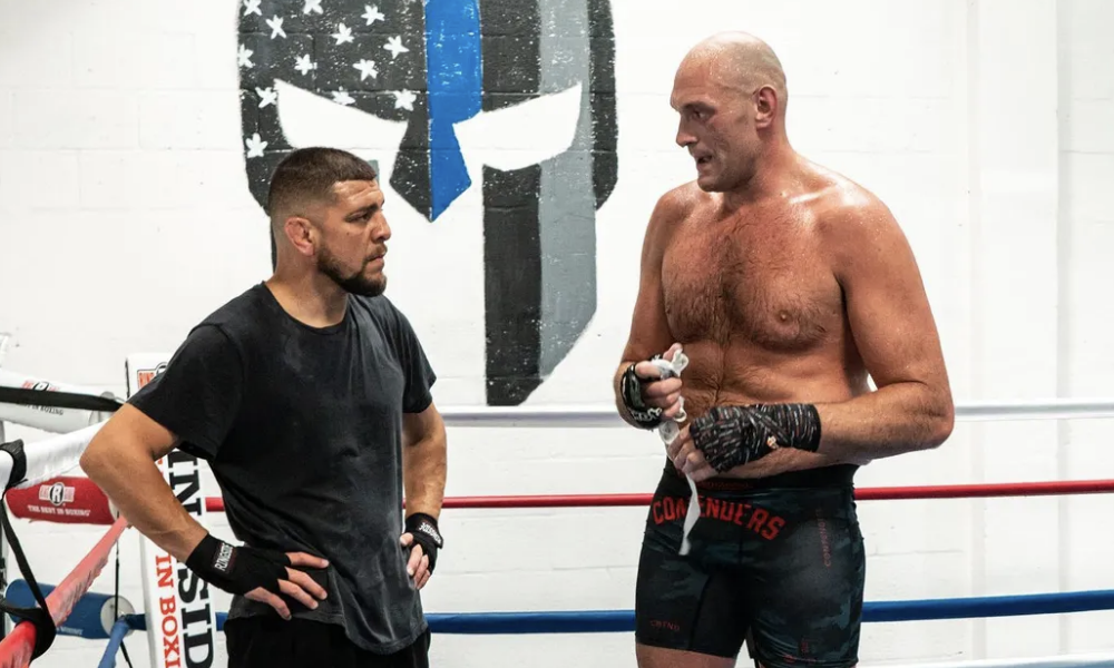 Nick Diaz and Tyson Fury training and grappling